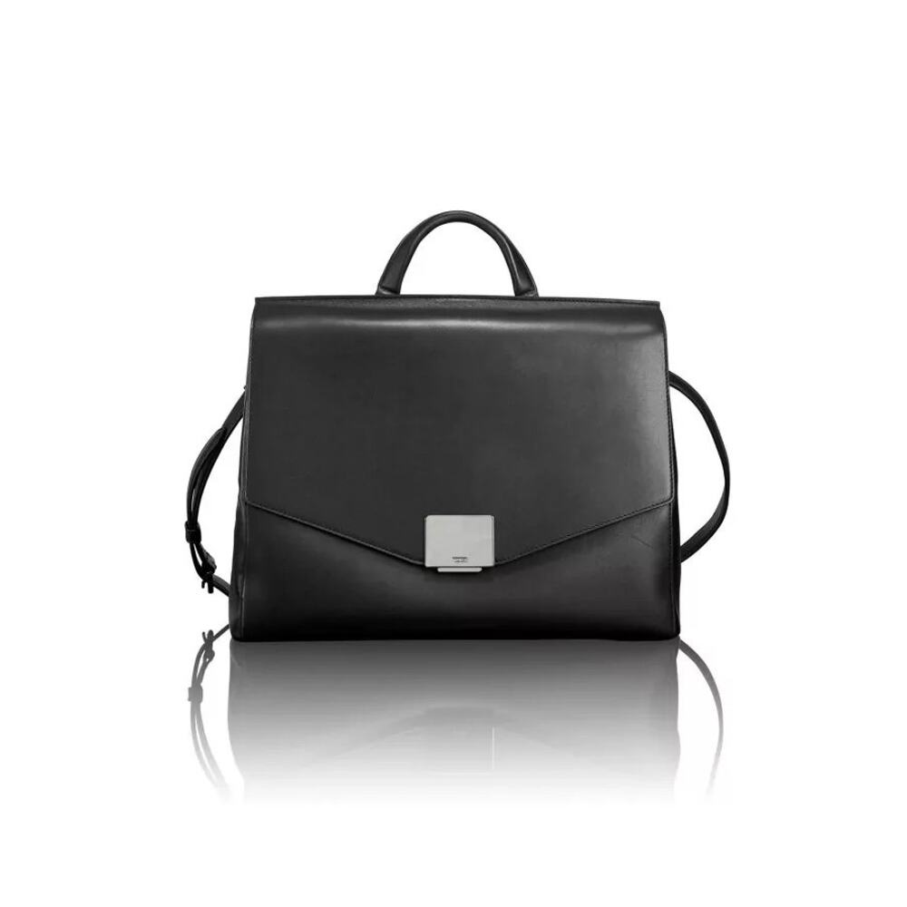 TUMI Mariella  Collection Thalia Satchel In Black Calf Leather